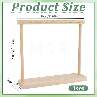 Rectangle Wooden Necklace Organizer Display Stands NDIS-WH0010-36A-1