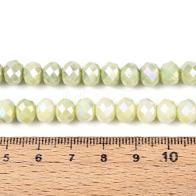 Anti-Tarnish Electroplate Rondelle Glass Beads Strands EGLA-T021-8mm-17-05-1