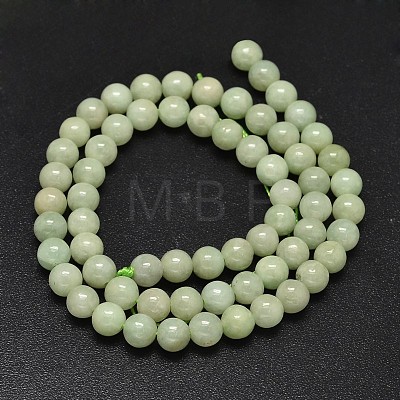 Round Natural Myanmar Jade/Burmese Jade Beads Strands G-K068-11-6mm-1