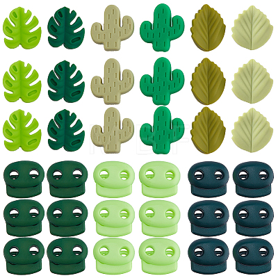 18Pcs 6 Styles Silicone Beads SIL-HS0001-08-1