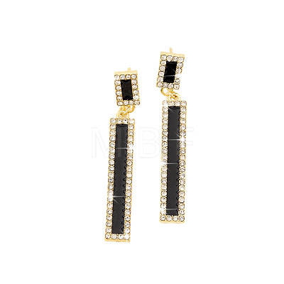 Alloy & Rhinestone Dangle Stud Earrings FS-WG55776-01-1