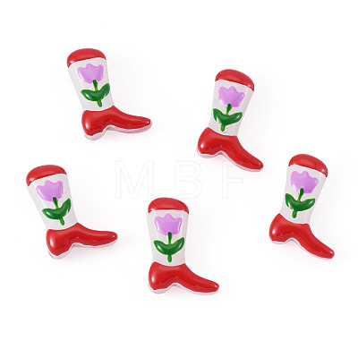 5Pcs Boot Baking Paint Glass Enamel  Beads LAMP-TADJ0001-08D-1
