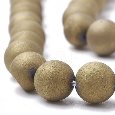Electroplate Natural Druzy Geode Weathered Agate Beads Strands G-S284-8mm-06-1