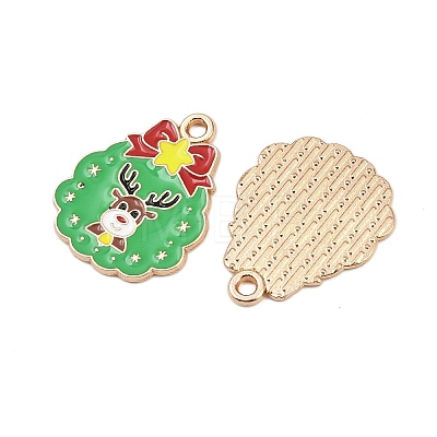 Christmas Alloy Enamel Pendants FIND-I067-02KCG-11-1