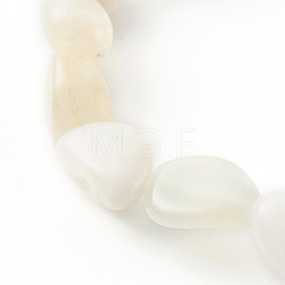 Natural White Moonstone Beaded Stretch Bracelets for Kids X-BJEW-JB06250-02-1