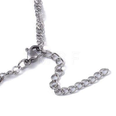 304 Stainless Steel Singapore Chain Necklaces NJEW-C042-11P-1