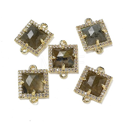 Natural Labradorite Faceted Square Links G-I375-03G-07-1