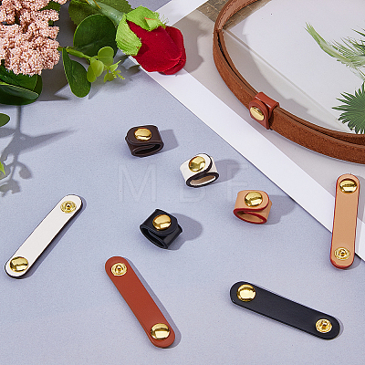 10Pcs 5 Colors PU Leather Belt Fixing Ring Buckle FIND-FH0017-67-1