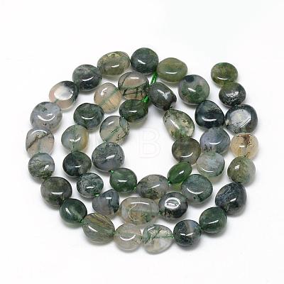 Natural Moss Agate Beads Strands G-R445-8x10-01-1