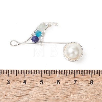 Faceted Round Natural Green Aventurine & Lapis Lazuli & Apatite Pendants PALLOY-TA00409-1