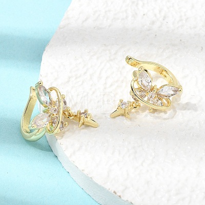 Brass Micro Pave Cubic Zirconia Cuff Earrings for Women CU-CBAE7DF-26G-1
