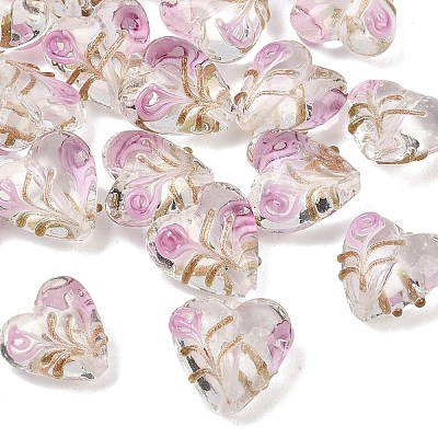 Handmade Gold Sand Lampwork Beads LAMP-L083-01-1