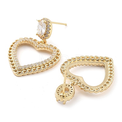 Brass with Glass Dangle Stud Earrings EJEW-Q800-03KCG-1