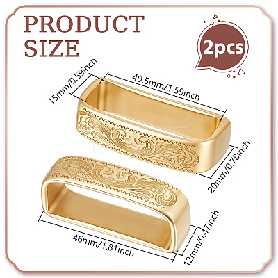 2Pcs Brass Belt Keeper Rings FIND-PH0061-85A-1