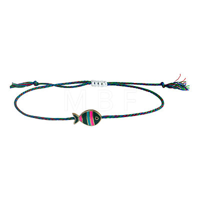 Alloy Enamel Fish Charm Adjustable Bracelets FS-WG707CF-05-1