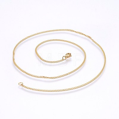 304 Stainless Steel Curb Chain Necklaces MAK-L015-32E-1