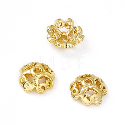 4-Petal Brass Beads Caps KK-A172-11G-1