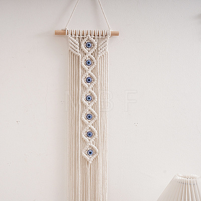 Cotton Cord Macrame Woven Tassel Wall Hanging PW23060700090-1
