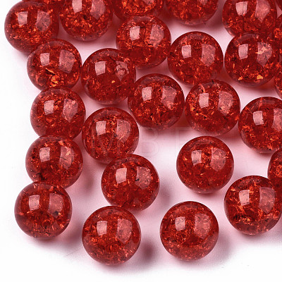 Transparent Crackle Acrylic Round Beads Strands X-CCG-R002-12mm-02-1
