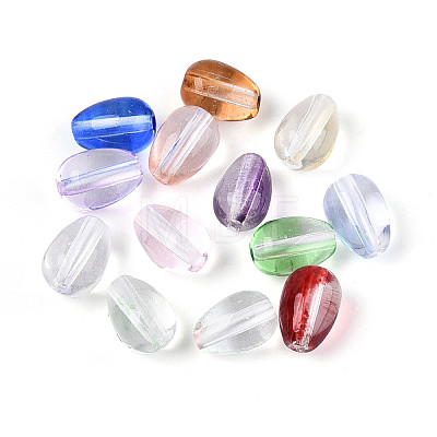 Baking Paint Transparent Glass Beads DGLA-N014-10-1