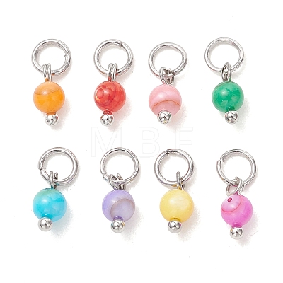Dyed Natural Freshwater Shell Pendants PALLOY-JF05441-02-1