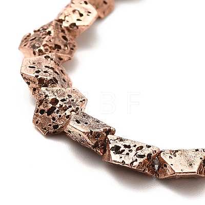 Electroplated Natural Lava Rock Beads Strands G-G984-13R-1