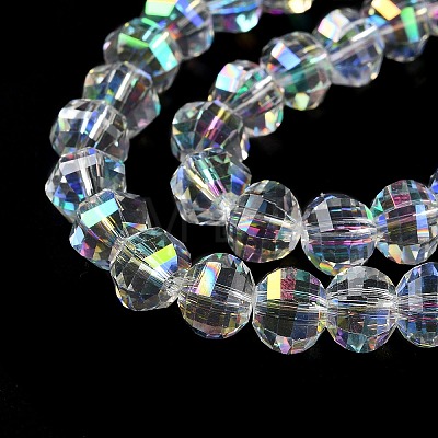 Transparent Electroplate Glass Beads Strands GLAA-Q099-C01-14-1