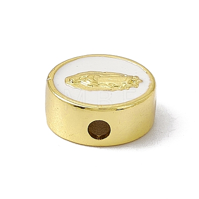 Real 18K Gold Plated Brass Enamel Beads KK-A170-02G-02-1