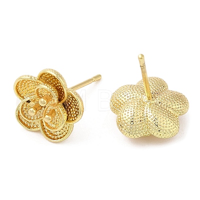 Flower Alloy Stud Earrings for Women PALLOY-Q447-17LG-1