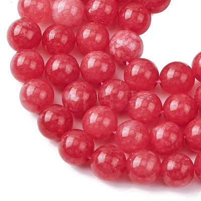 Natural White Jade Imitation Rhodonite Beads Strands X-G-I299-F15-8mm-1
