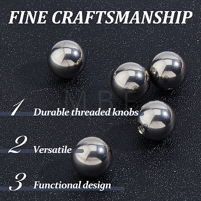 5Pcs 304 Stainless Steel Round Cord End Caps STAS-FH0002-40A-1