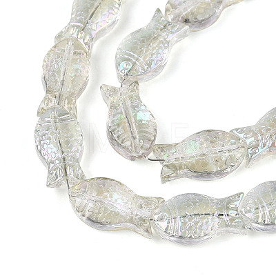 Transparency Electroplate Glass Beads Strands GLAA-T023-40B-02-1