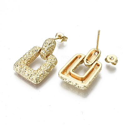Brass Dangle Stud Earrings EJEW-N011-38G-NF-1