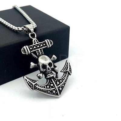 Vintage Viking Anchor Pendant 304 Stainless Steel Men’s Fashion Necklaces IH1305-1