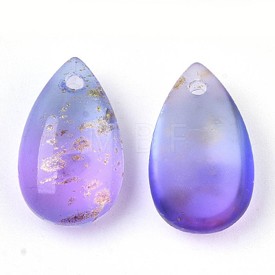 Two Tone Transparent Spray Painted Glass Charms X-GLAA-T017-02-B02-1