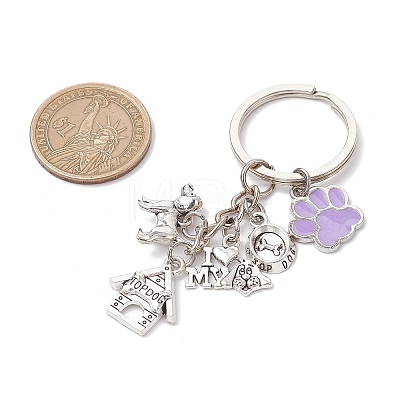 304 Stainless Steel Alloy Enamel Dog Keychains KEYC-JKC01219-1