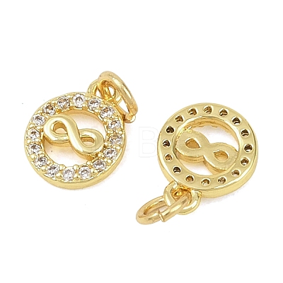 Brass Micro Pave Clear Cubic Zirconia Pendants KK-D218-14G-1