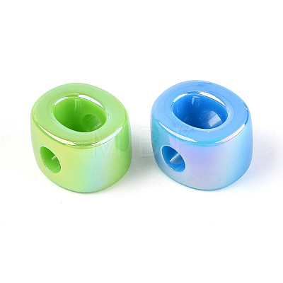 UV Plating Opaque Acrylic European Beads OACR-M027-03O-1