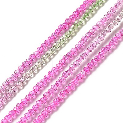 Transparent Gradient Color Glass Beads Strands GLAA-H021-01A-01-1