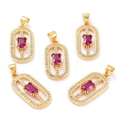 Real 18K Gold Plated Brass Micro Pave Cubic Zirconia Pendants ZIRC-L100-083G-1