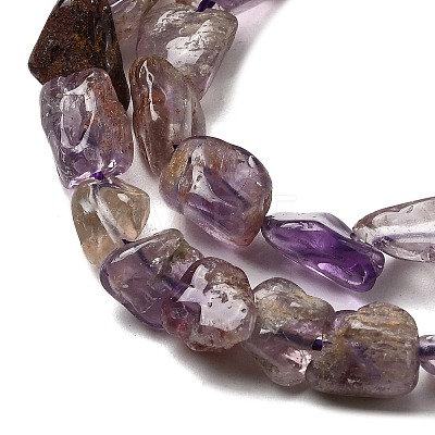 Natural Purple Phantom Quartz Purple Lodolite Quartz Beads Strands X-G-E483-69-1