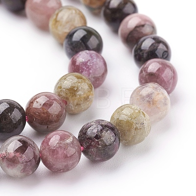 Natural Tourmaline Beads strands X-G-C076-10mm-10-1