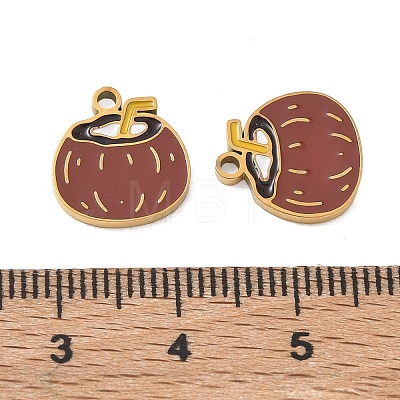 Fruit 304 Stainless Steel Enamel Pendants SA-CBA49D2-11G-16-1