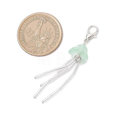 Jellyfish Lampwork & Glass Pendant Decorations HJEW-JM04590-1