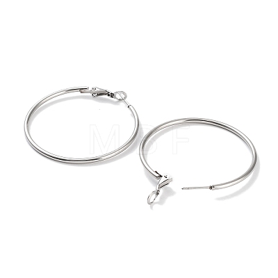 Non-Tarnish Ring 304 Stainless Steel Hoop Earrings for Women Men EJEW-B049-02E-P-1