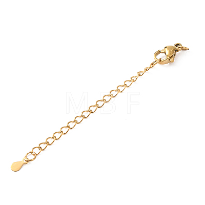 304 Stainless Steel Chain Extender with Teardrop Charms STAS-G383-01G-1