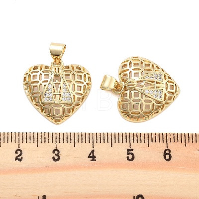 Brass Pave Clear Cubic Zirconia Pendants KK-U009-05F-G-1