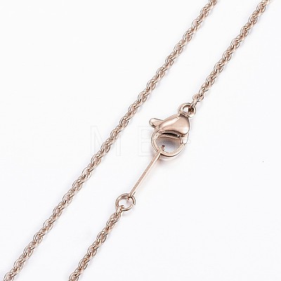 304 Stainless Steel Chain Necklaces NJEW-E109-04RG-1
