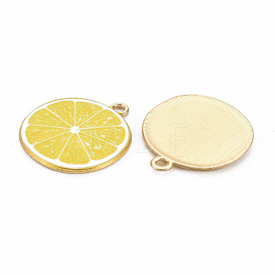 Light Gold Alloy Enamel Pendants ENAM-S126-125-1