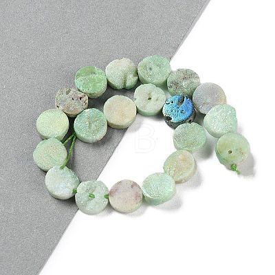 Electroplated Natural Druzy Agate Beads Strands G-M433-01J-1